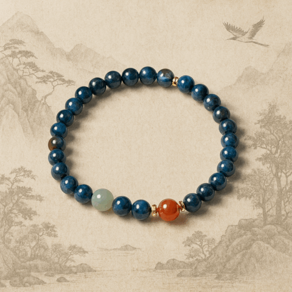 Kyanite & South Red Agate Gemstone Bracelet