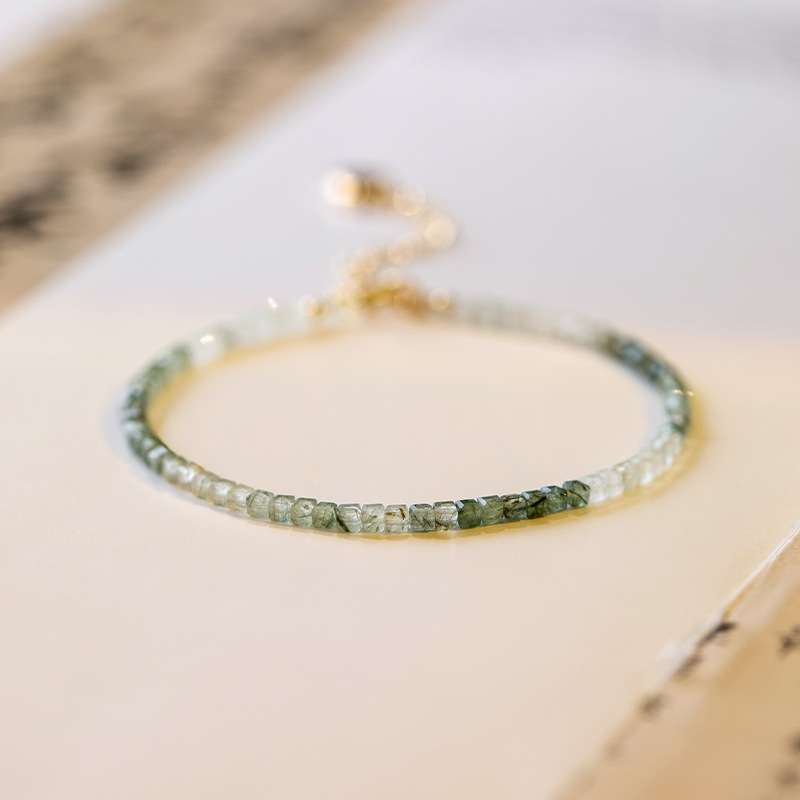 Green Tourmaline Bracelet | Natural Wealth Crystal Jewelry - Image 2