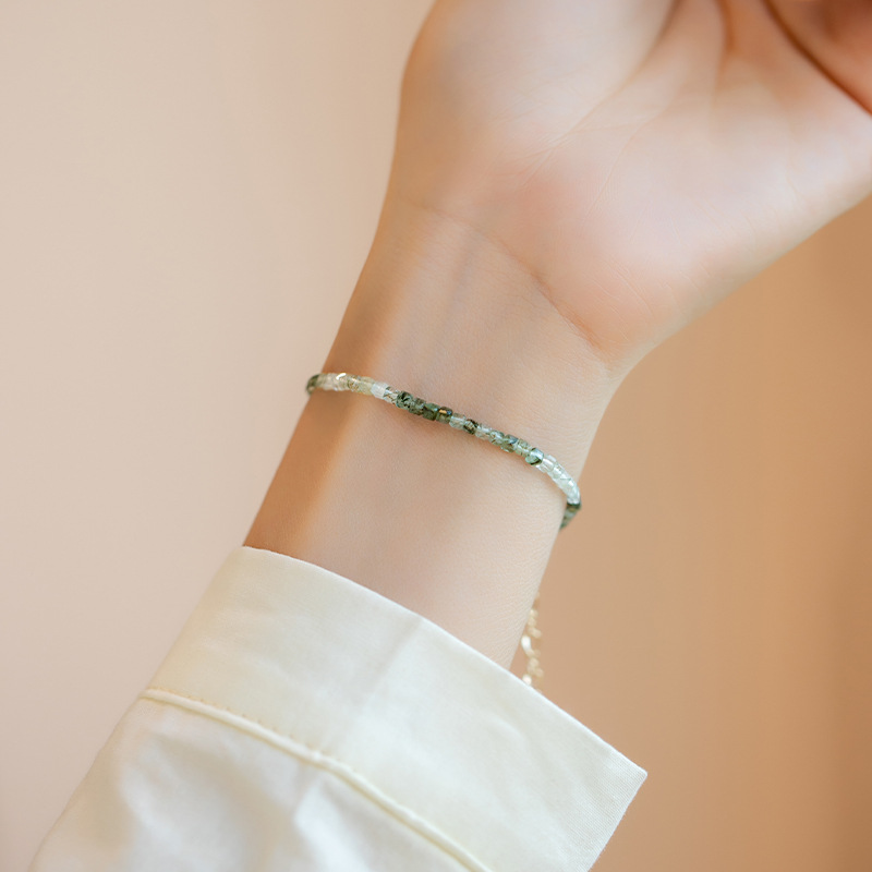Green Tourmaline Bracelet | Natural Wealth Crystal Jewelry - Image 3